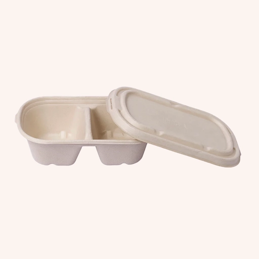 2 Compartment Food Container with Lid 1