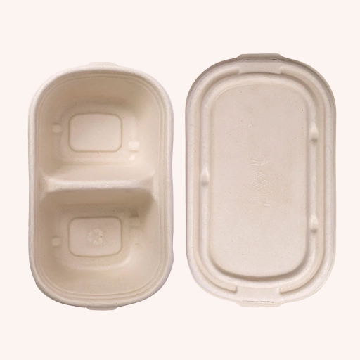 2 Compartment Food Container with Lid