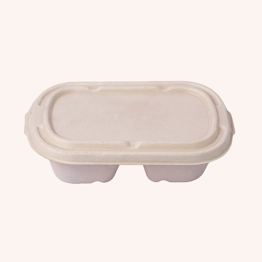 2 Compartment Food Container with Lid